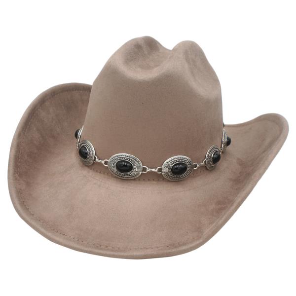 BOHEMIAN CAB CHAIN BAND MICROSUEDE COWBOY HAT