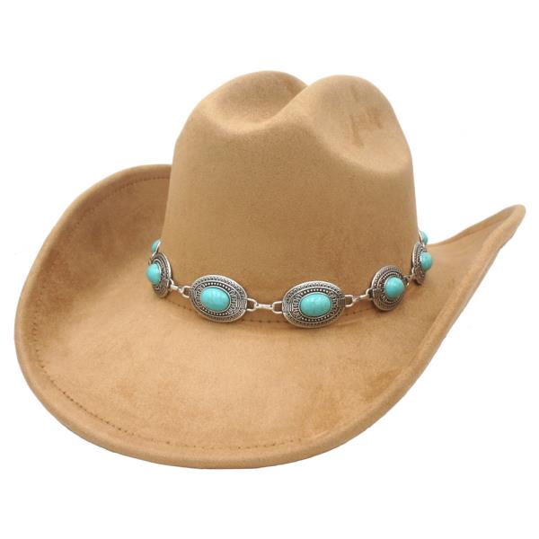 BOHEMIAN CAB CHAIN BAND MICROSUEDE COWBOY HAT