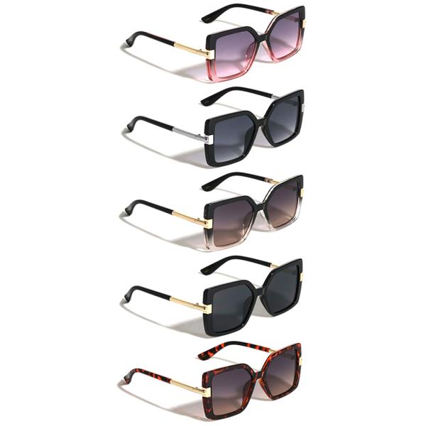 CYLINDER HINGE ACCENT FASHION SQUARED BUTTERFLY SUNGLASSES 1DZ