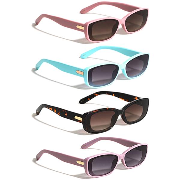 ARROW GOLD HINGE ACCENT FASHION SQUARED BUTTERFLY SUNGLASSES 1DZ