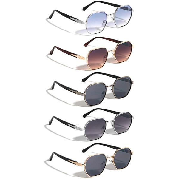 FLAT LENS RETRO FASHION GEOMETRIC SUNGLASSES 1DZ