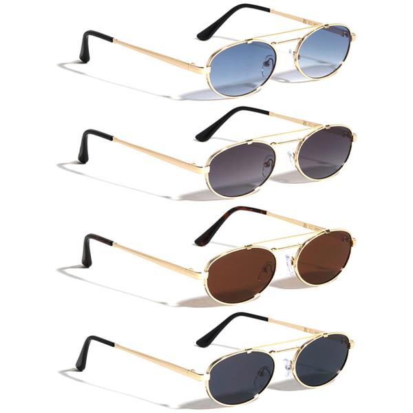 RETRO FASHION OVAL FRAME AVIATORS SUNGLASSES 1DZ