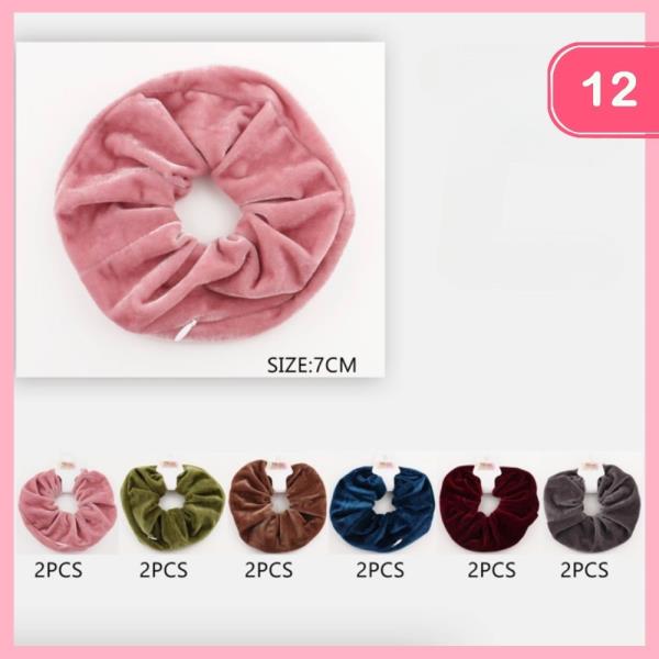 VELVET HAIR SCRUNCHIE (12 UNITS)