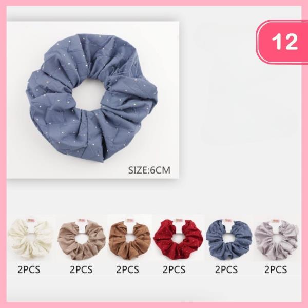 POLKADOT HAIR SCRUNCHIE (12 UNITS)
