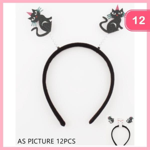 HALLOWEEN CAT HEADBAND (12 UNITS)