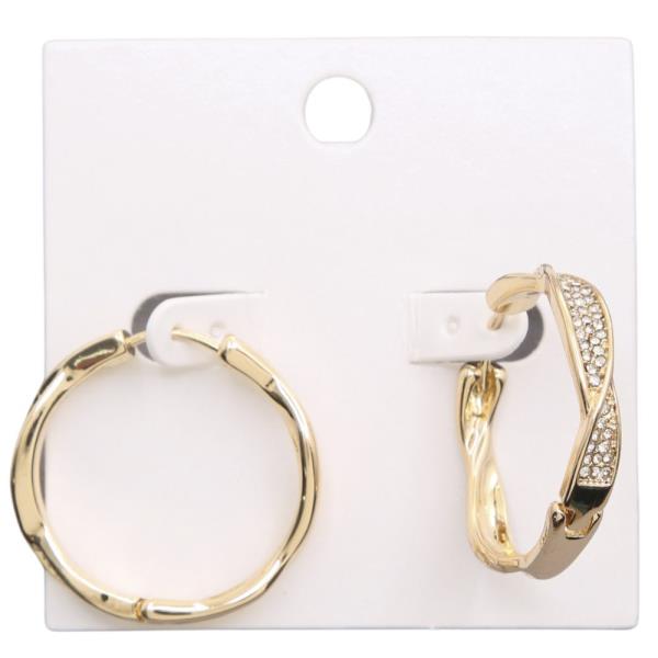 RHINESTONE EDGE HOOP EARRING