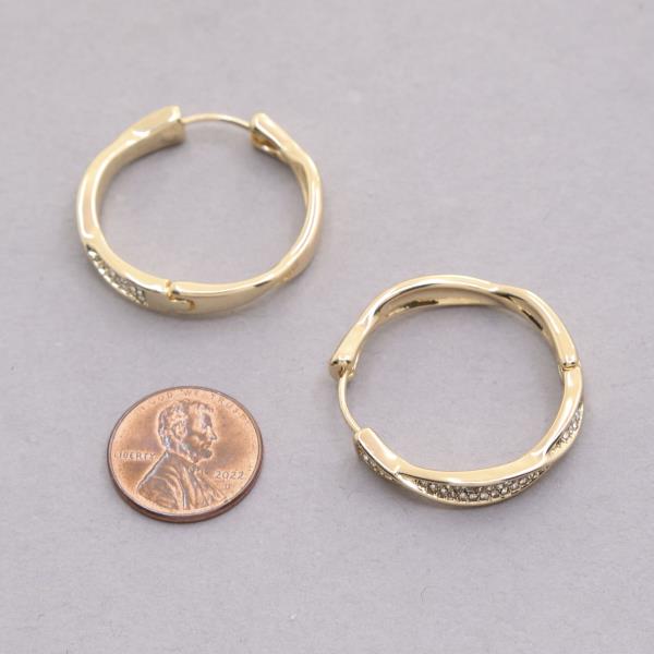RHINESTONE EDGE HOOP EARRING