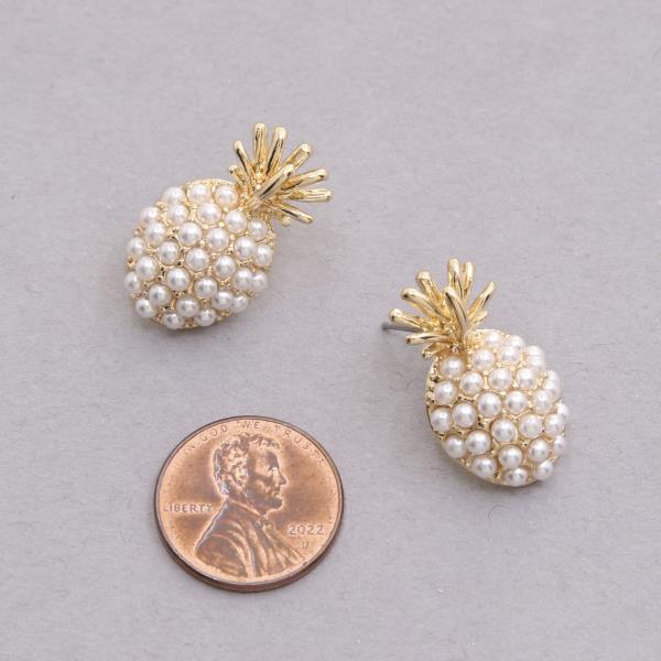 PEARL PINEAPPLE STUD EARRING