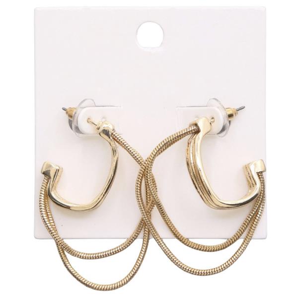 CHAIN ROPE OPEN HOOP EARRING