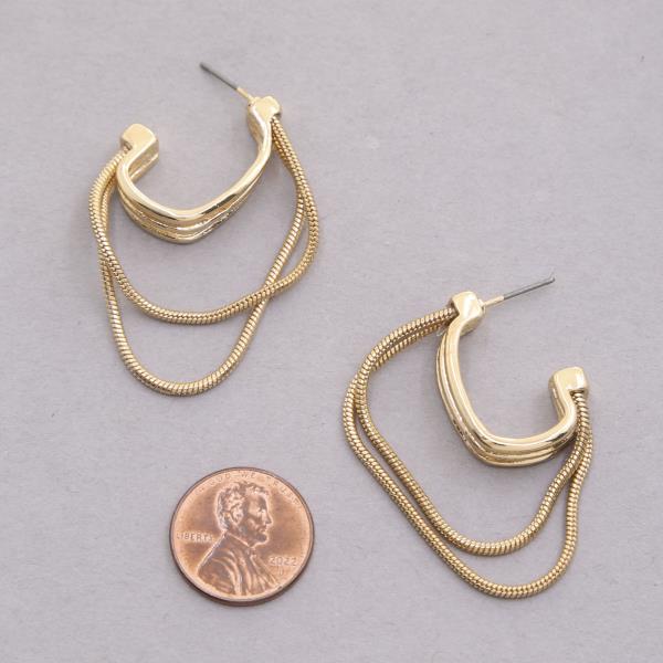 CHAIN ROPE OPEN HOOP EARRING