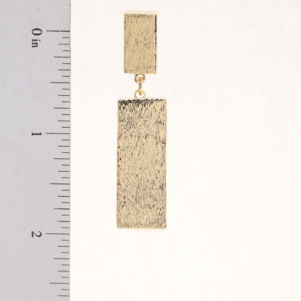 TEXTURED RECTANGLE METAL DANGLE EARRING