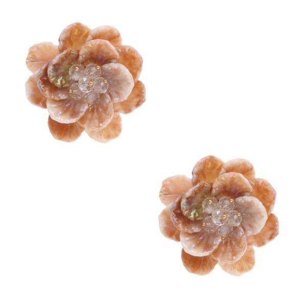 FLOWER BEADED CENTER EARRING