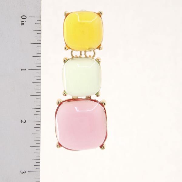 TRIPLE STONE DANGLE EARRING