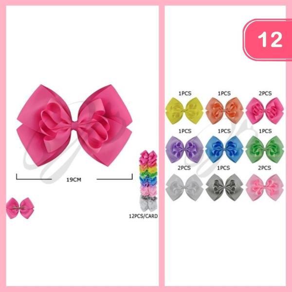 RIBBON HAIR BOW (12 UNITS)