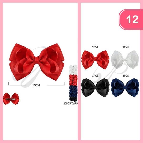 RIBBON HAIR BOW (12 UNITS)