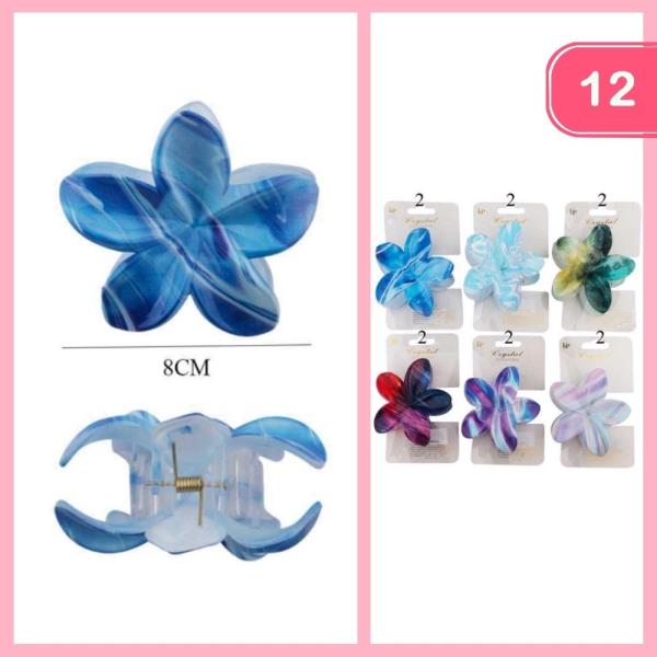 FLOWER HAIR CLAW CLIP (12 UNITS)