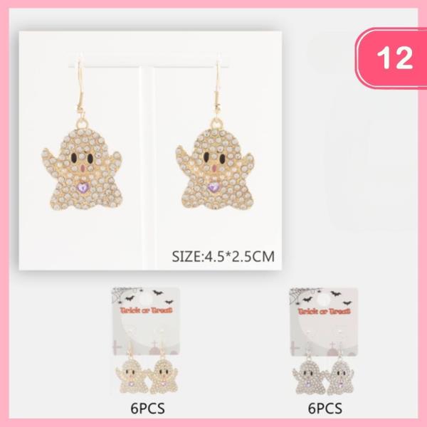 HALLOWEEN GHOST DANGLE EARRING (12 UNITS)