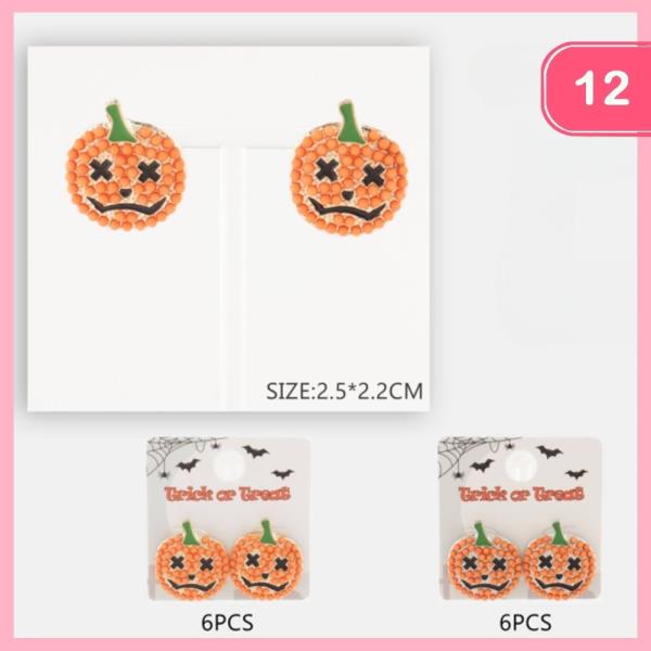 HALLOWEEN PUMPKIN  EARRING (12 UNITS)