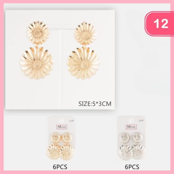 FLOWER DANGLE EARRING (12 UNITS)