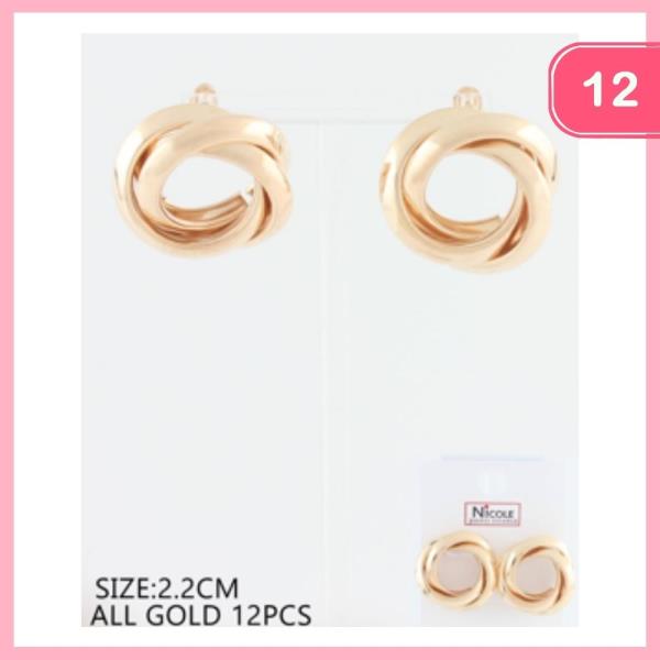 LAYERED ROUND POST EARRING (12 UNITS)