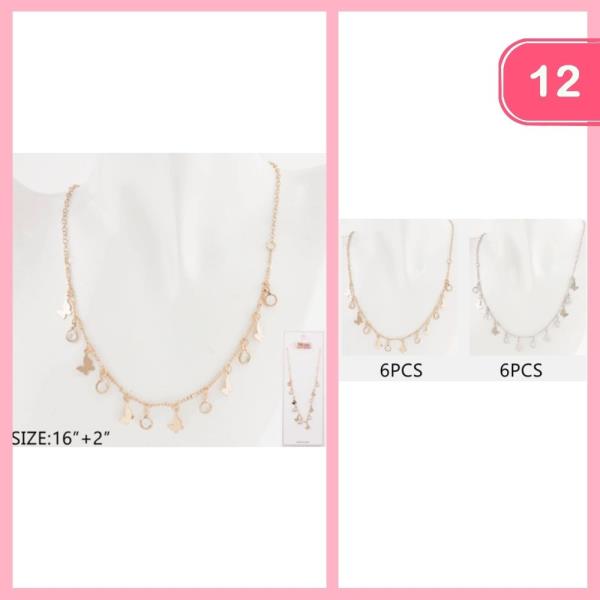 BUTTERFLY PENDANTS NECKLACE (12 UNITS)