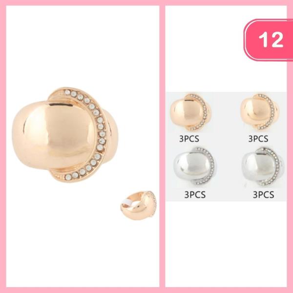 RHINESTONE ROUND RING (12 UNITS)