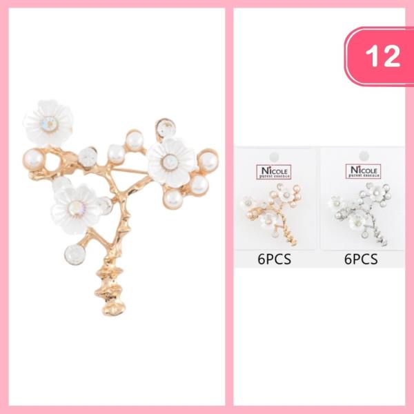 PEARL FLOWER BROOCH (12 UNITS)