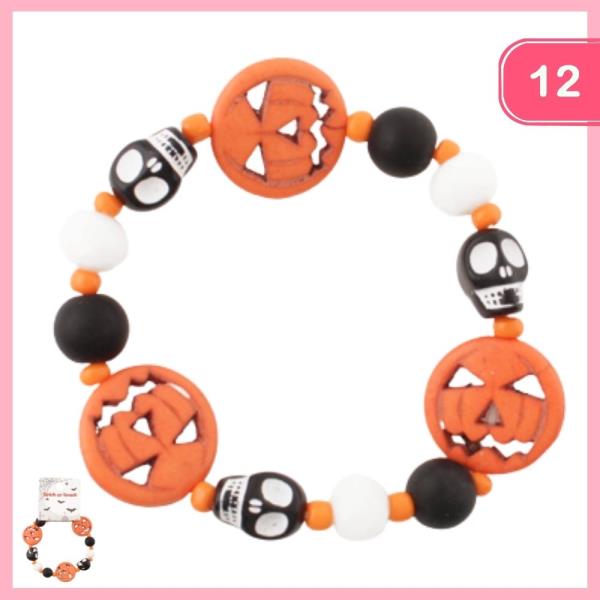 HALLOWEEN PUMPKIN SKULL BRACELET (12 UNITS)