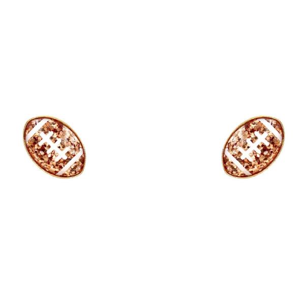 GLITTER FOOTBALL GAME DAY EARRING