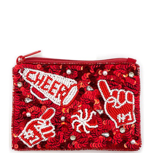 #1 CHEER HAND SEED BEAD SEQUIN COIN BAG