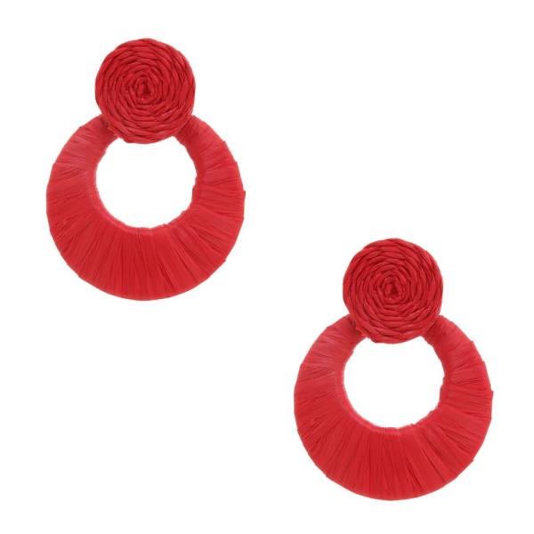 RAFFIA ROUND EARRING