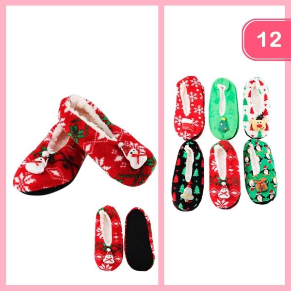 WARM CHRISTMAS SLIPPERS (12 UNITS)