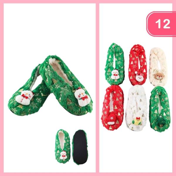 WARM CHRISTMAS SLIPPERS (12 UNITS)