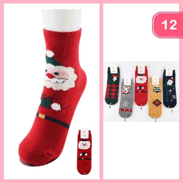 WARM CHRISTMAS SOCKS (12 UNITS)