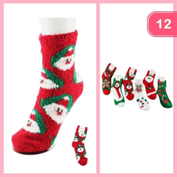 WARM CHRISTMAS SOCKS (12 UNITS)