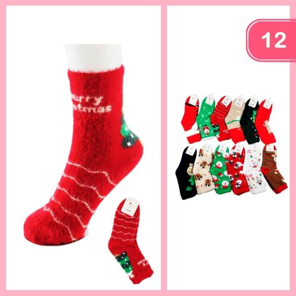 WARM CHRISTMAS SOCKS (12 UNITS)
