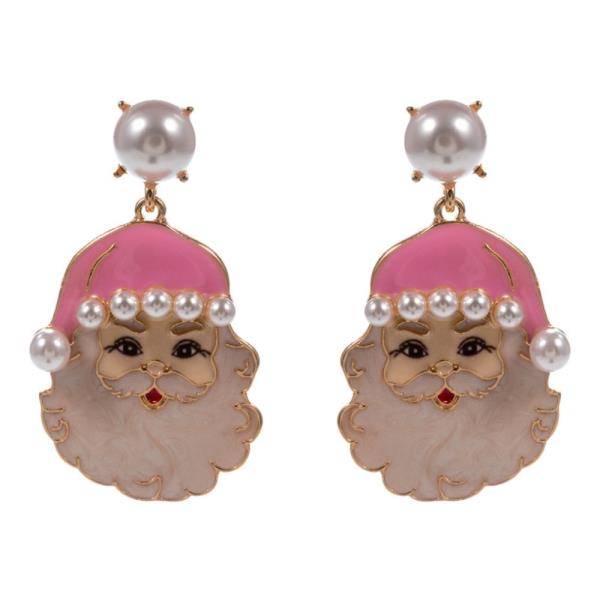 SANTA CLAUS SHAPED ENAMELED  HYPOALLERGENIC TITANIUM EARRING