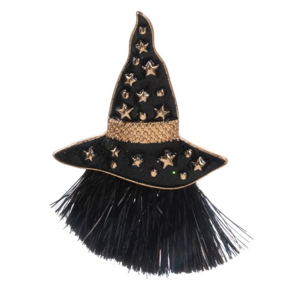 WITCH HAT SHAPED ENAMEL SINGLE BROOCH