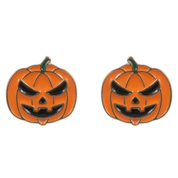 PUMPKIN SHAPED ENAMEL HYPOALLERGENIC TITANIUM EARRING