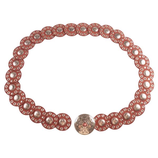 SUEDE TEXTURED METAL EYELET CIRCLE WESTERN Y2K STYLE BELT