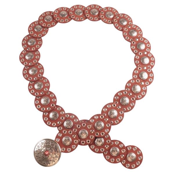 SUEDE TEXTURED METAL EYELET CIRCLE WESTERN Y2K STYLE BELT