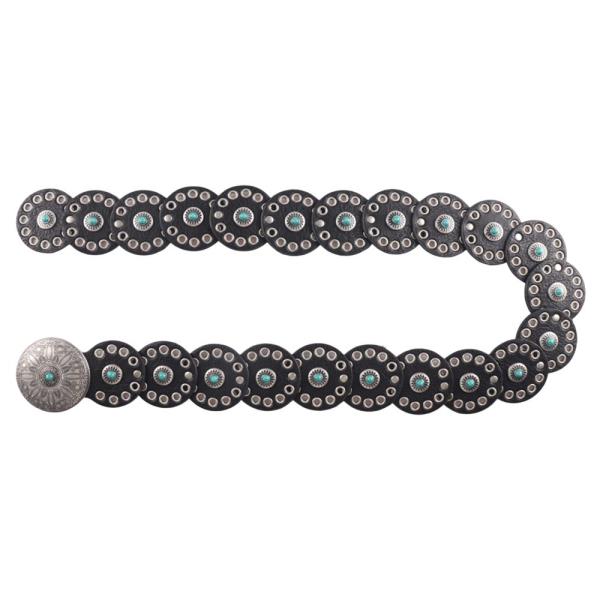 SUEDE TEXTURED METAL EYELET CIRCLE WESTERN Y2K STYLE BELT