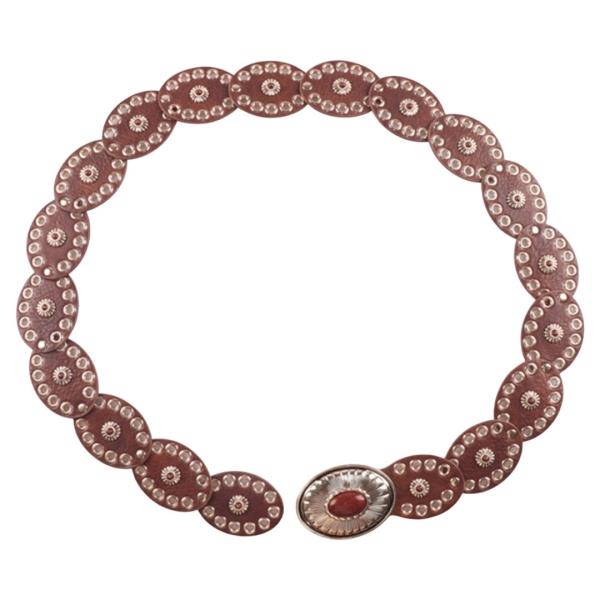 WESTERN Y2K OVAL CONCHO METAL LINK BELT