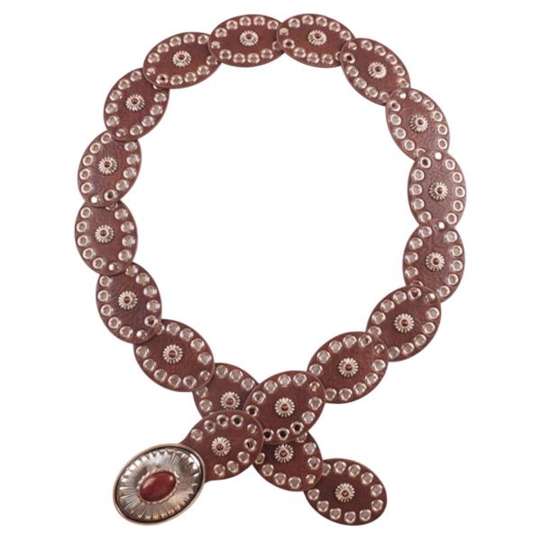 WESTERN Y2K OVAL CONCHO METAL LINK BELT