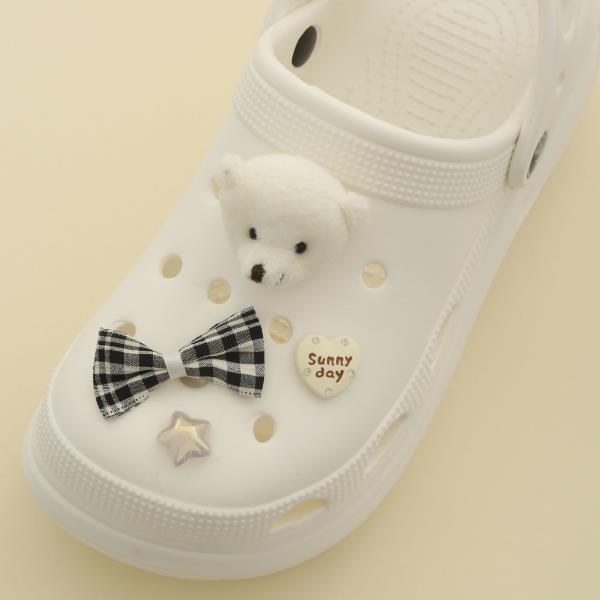 TEDDY BEAR BOW SHOE CHARM