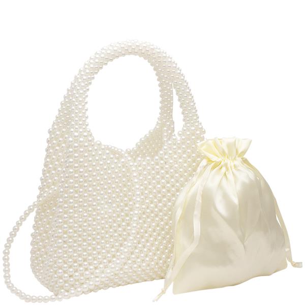 2IN1 PEARL HANDLE TOTE BAG W POUCH
