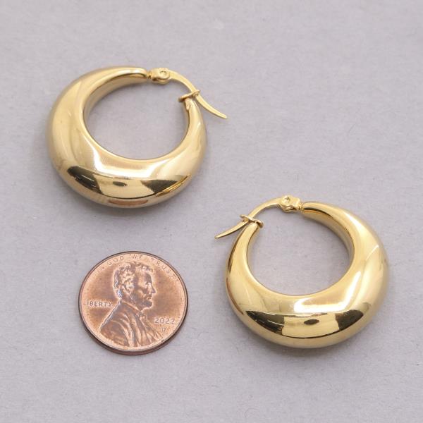PUFFY HOOP METAL EARRING
