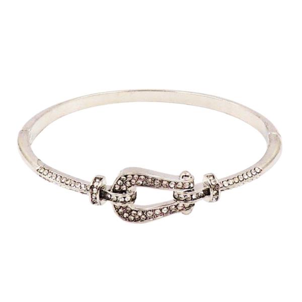 HORSE SHOE BUCKLE METAL RHINESTONE BRACELET