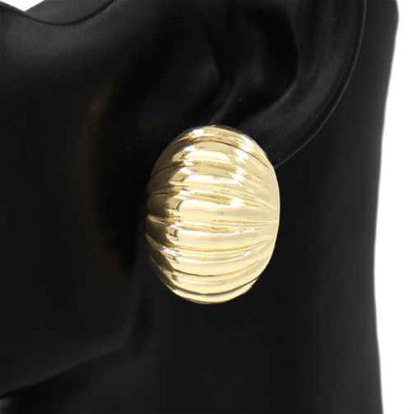 TEXTURED METAL OVAL EARRING