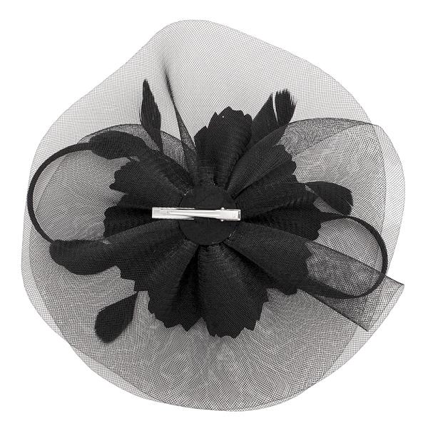 FLOWER FEATHER MESH FASCINATOR